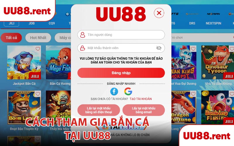 Cách tham gia bắn cá tại UU88