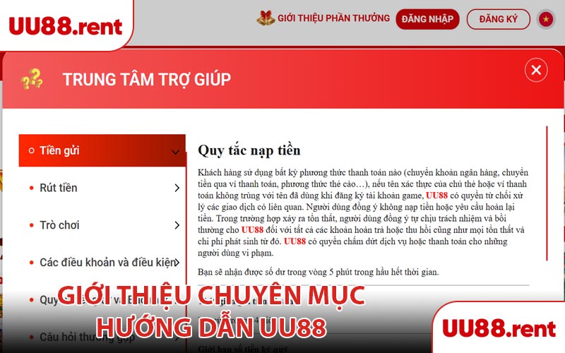 Giới thiệu chuyên mục hướng dẫn UU88